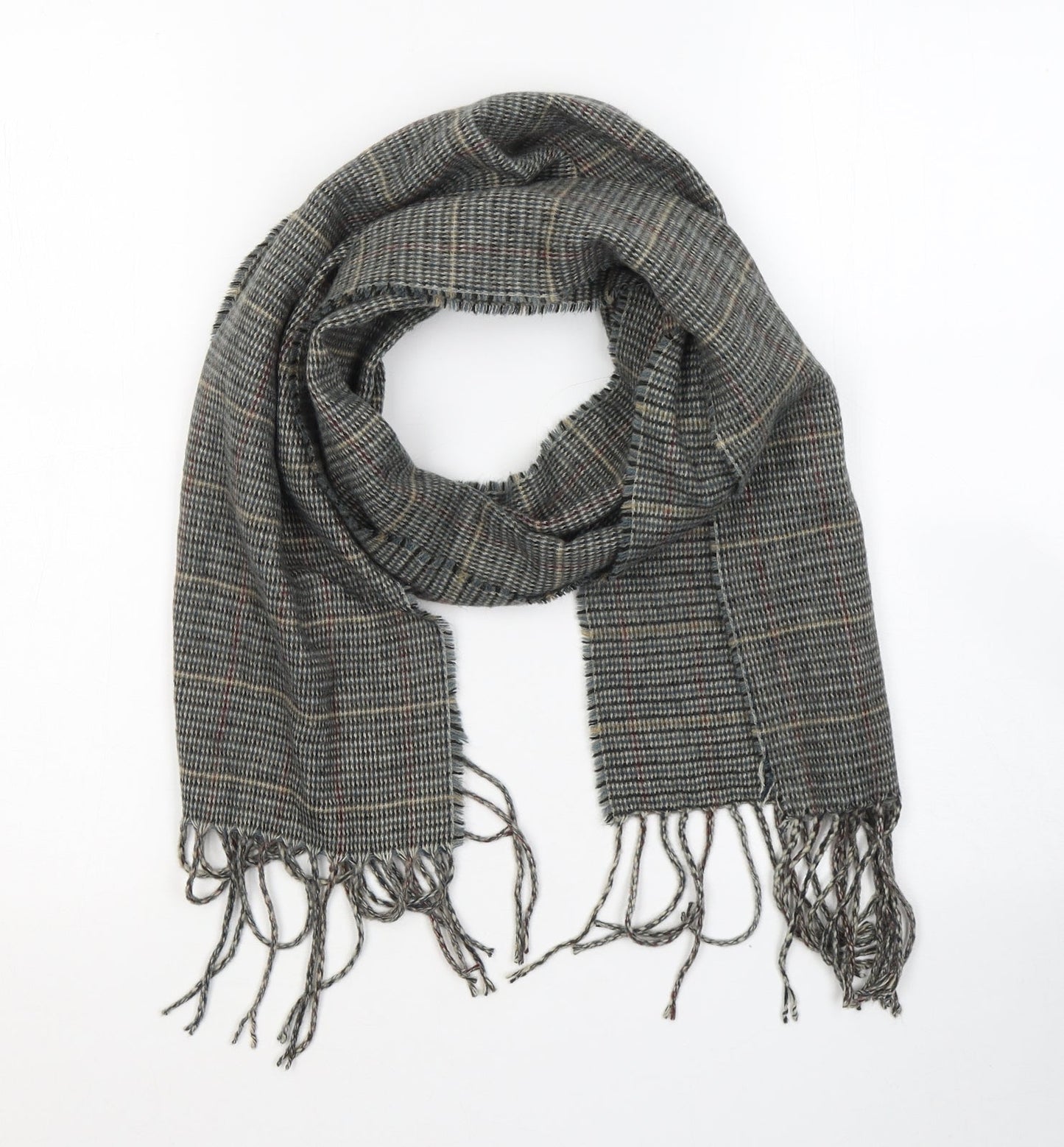 Preworn Unisex Green Geometric Acrylic  Scarf