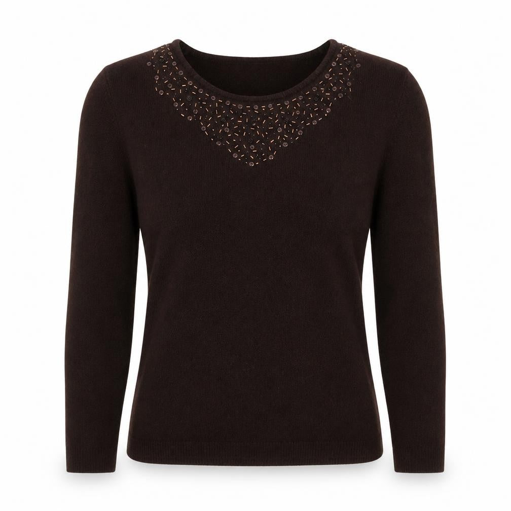 Womens UK Size S Ellie Louise Brown Basic Blouse