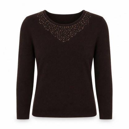 Womens UK Size S Ellie Louise Brown Basic Blouse