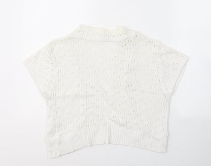 Womens UK Size 16 Glamorosa White Cardigan Jumper