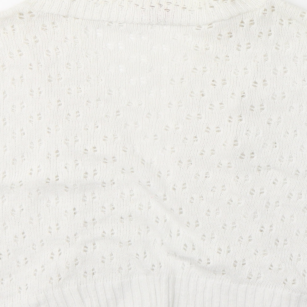 Womens UK Size 16 Glamorosa White Cardigan Jumper