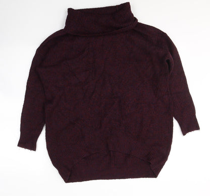 F&F Womens Red Round Neck  Acrylic Pullover Jumper Size 14