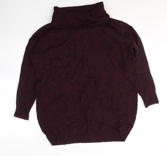 F&F Womens Red Round Neck  Acrylic Pullover Jumper Size 14