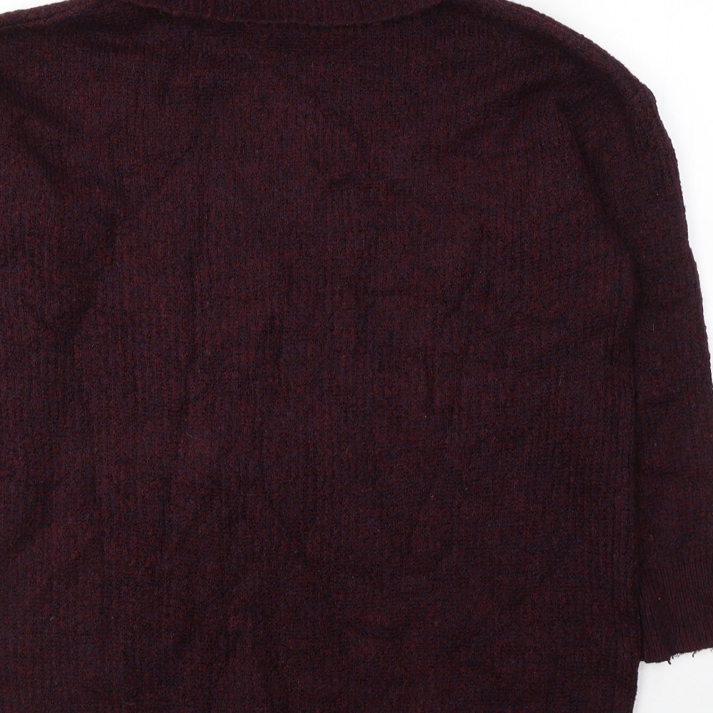 F&F Womens Red Round Neck  Acrylic Pullover Jumper Size 14