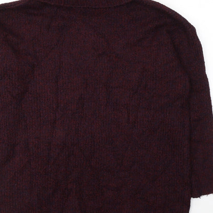 F&F Womens Red Round Neck  Acrylic Pullover Jumper Size 14