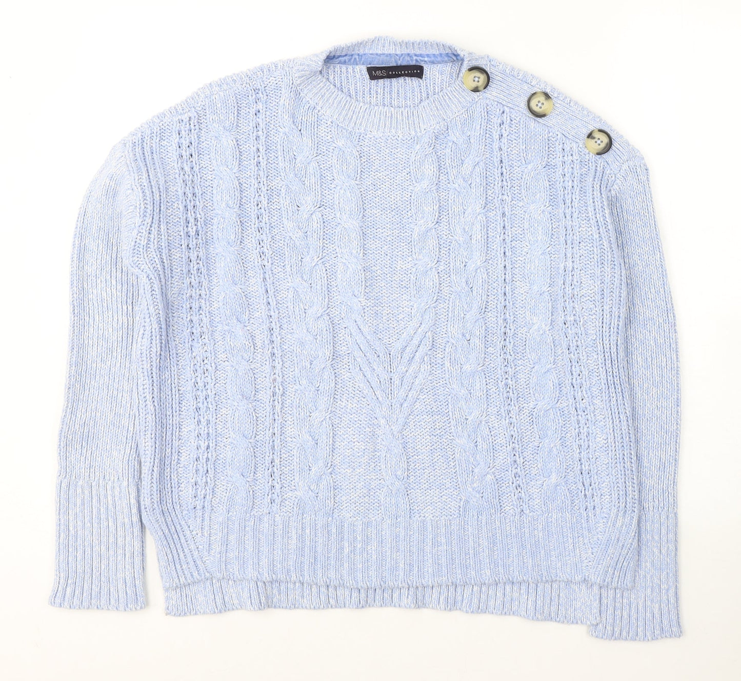 Womens UK Size 12 Marks and Spencer Blue Pullover Jumper