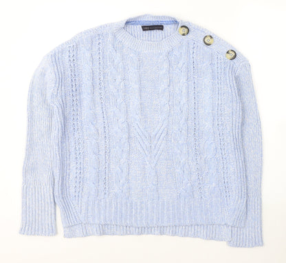 Womens UK Size 12 Marks and Spencer Blue Pullover Jumper