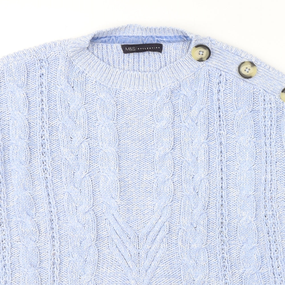 Womens UK Size 12 Marks and Spencer Blue Pullover Jumper