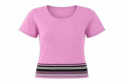 Klass Womens Pink  Polyester Basic T-Shirt Size S Round Neck