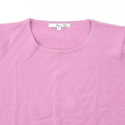 Klass Womens Pink  Polyester Basic T-Shirt Size S Round Neck