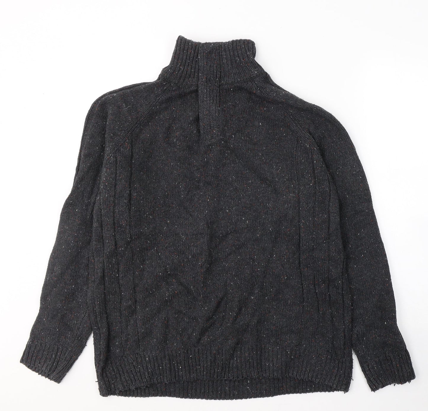 George Womens Grey High Neck  Acrylic Pullover Jumper Size L