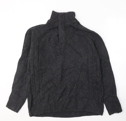 George Womens Grey High Neck  Acrylic Pullover Jumper Size L