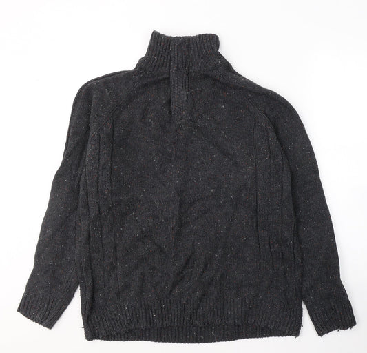 George Womens Grey High Neck  Acrylic Pullover Jumper Size L