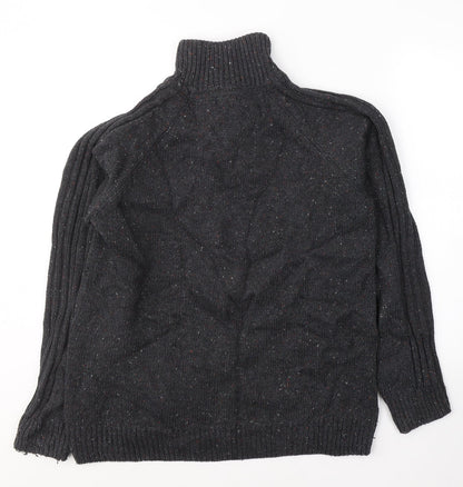 George Womens Grey High Neck  Acrylic Pullover Jumper Size L