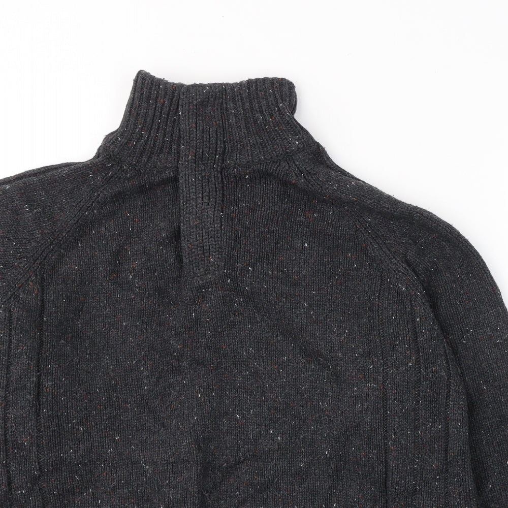 George Womens Grey High Neck  Acrylic Pullover Jumper Size L