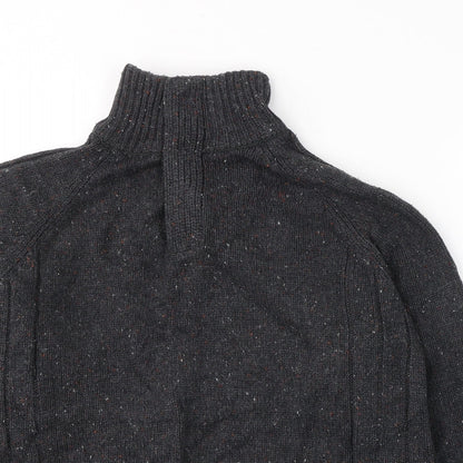 George Womens Grey High Neck  Acrylic Pullover Jumper Size L