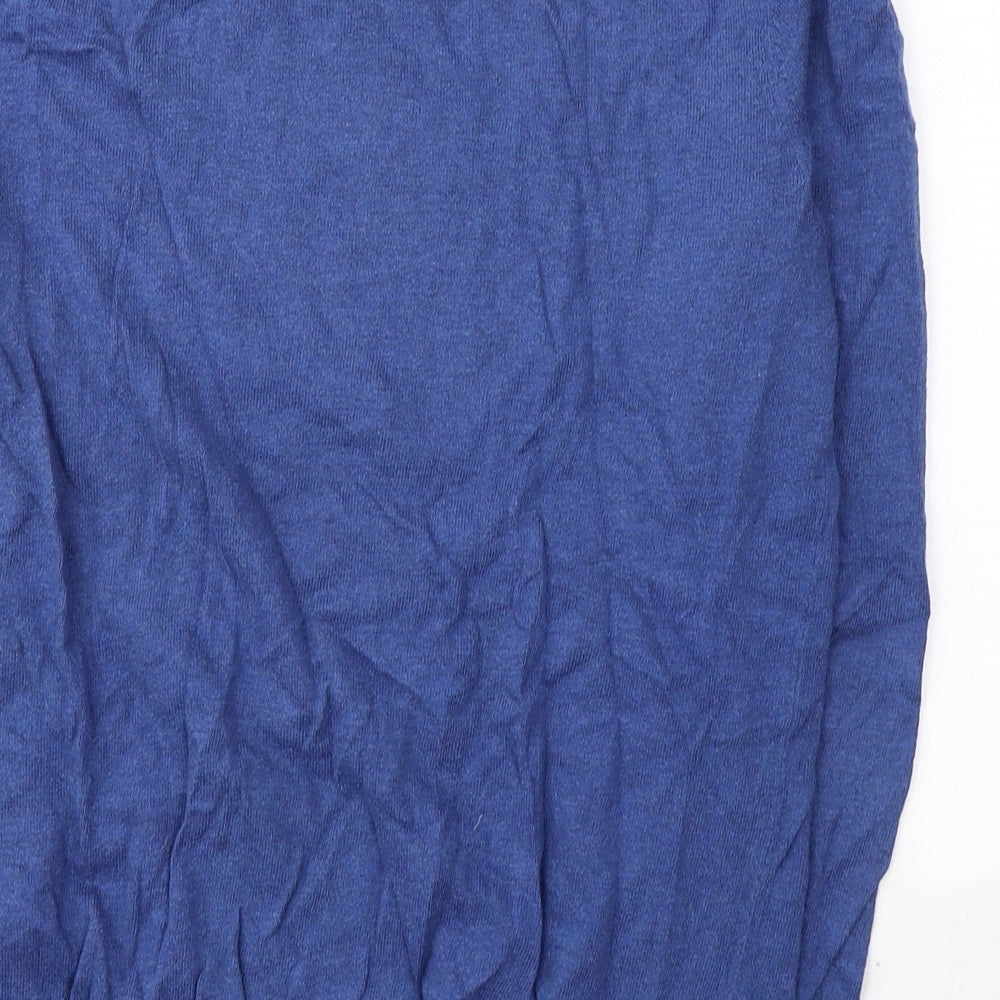 Pima Cotton Mens Blue Round Neck  Cotton Pullover Jumper Size S