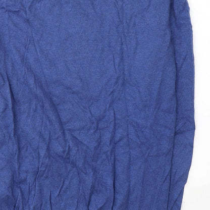 Pima Cotton Mens Blue Round Neck  Cotton Pullover Jumper Size S