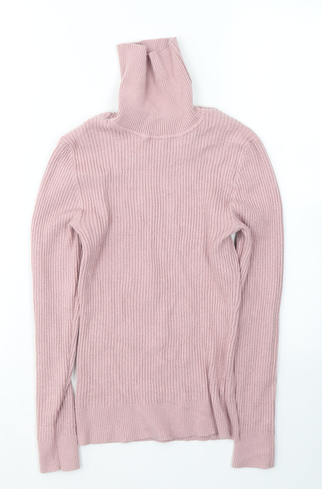 Primark Womens Pink Roll Neck  Acrylic Pullover Jumper Size M