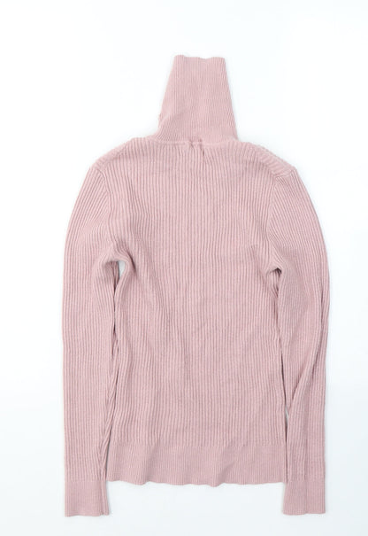 Primark Womens Pink Roll Neck  Acrylic Pullover Jumper Size M
