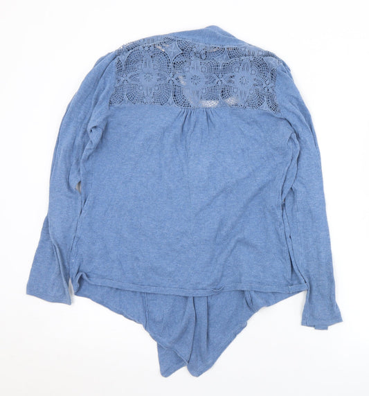 F&F Womens Blue Collared  Cotton Cardigan Jumper Size 12