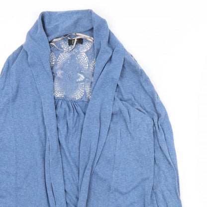 F&F Womens Blue Collared  Cotton Cardigan Jumper Size 12