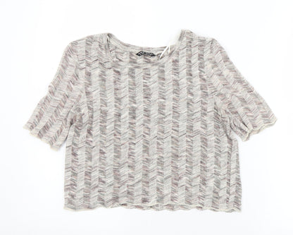Womens UK Size 12 Select Multicoloured Cropped T-Shirt
