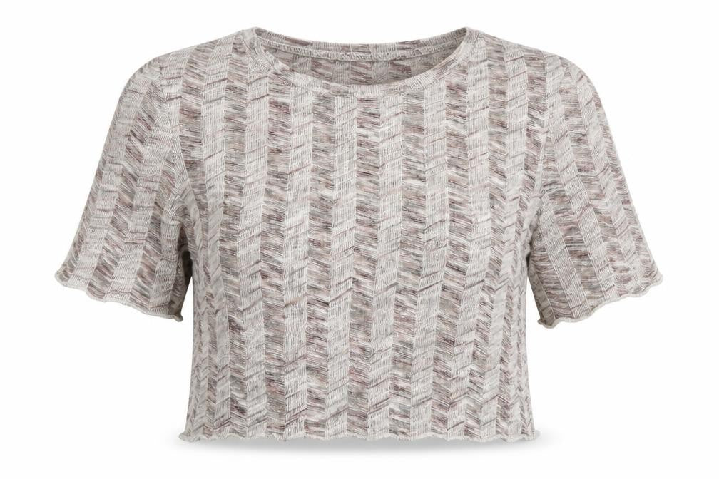 Womens UK Size 12 Select Multicoloured Cropped T-Shirt