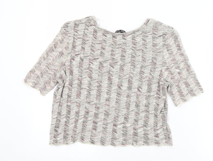 Womens UK Size 12 Select Multicoloured Cropped T-Shirt