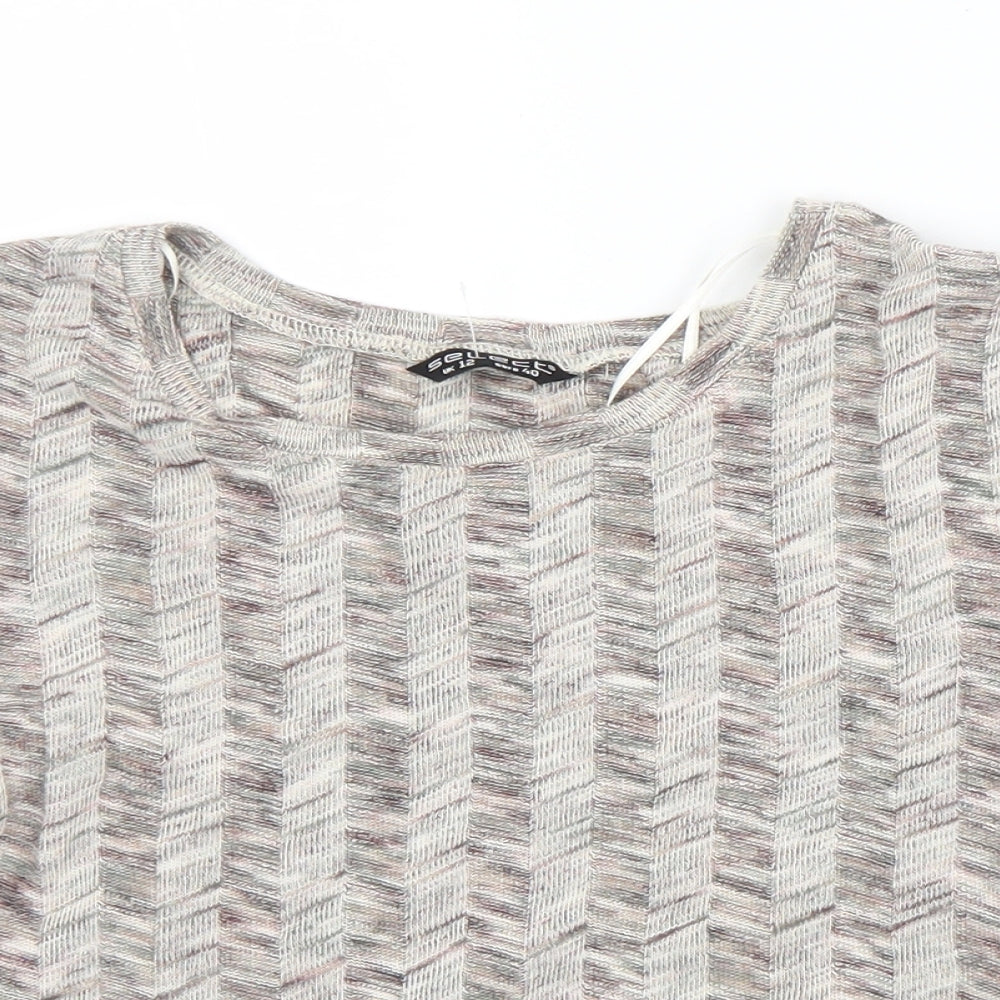 Womens UK Size 12 Select Multicoloured Cropped T-Shirt