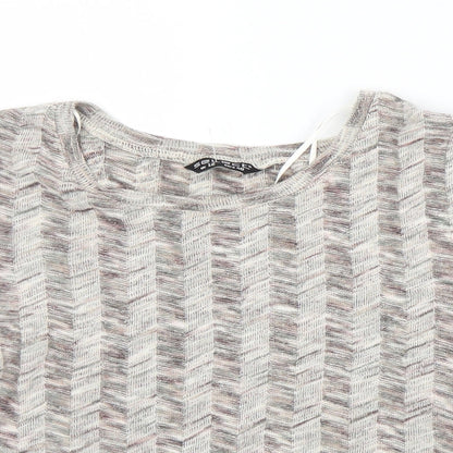 Womens UK Size 12 Select Multicoloured Cropped T-Shirt