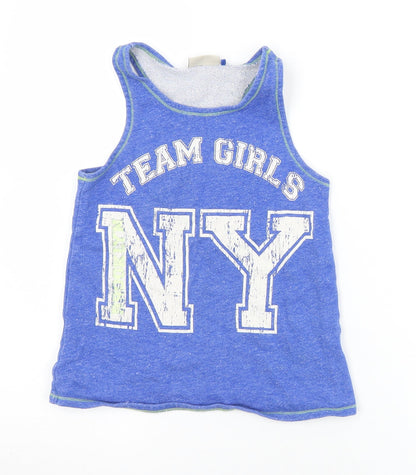 NEXT Girls Blue  Cotton Camisole Tank Size 8 Years Round Neck  - NY