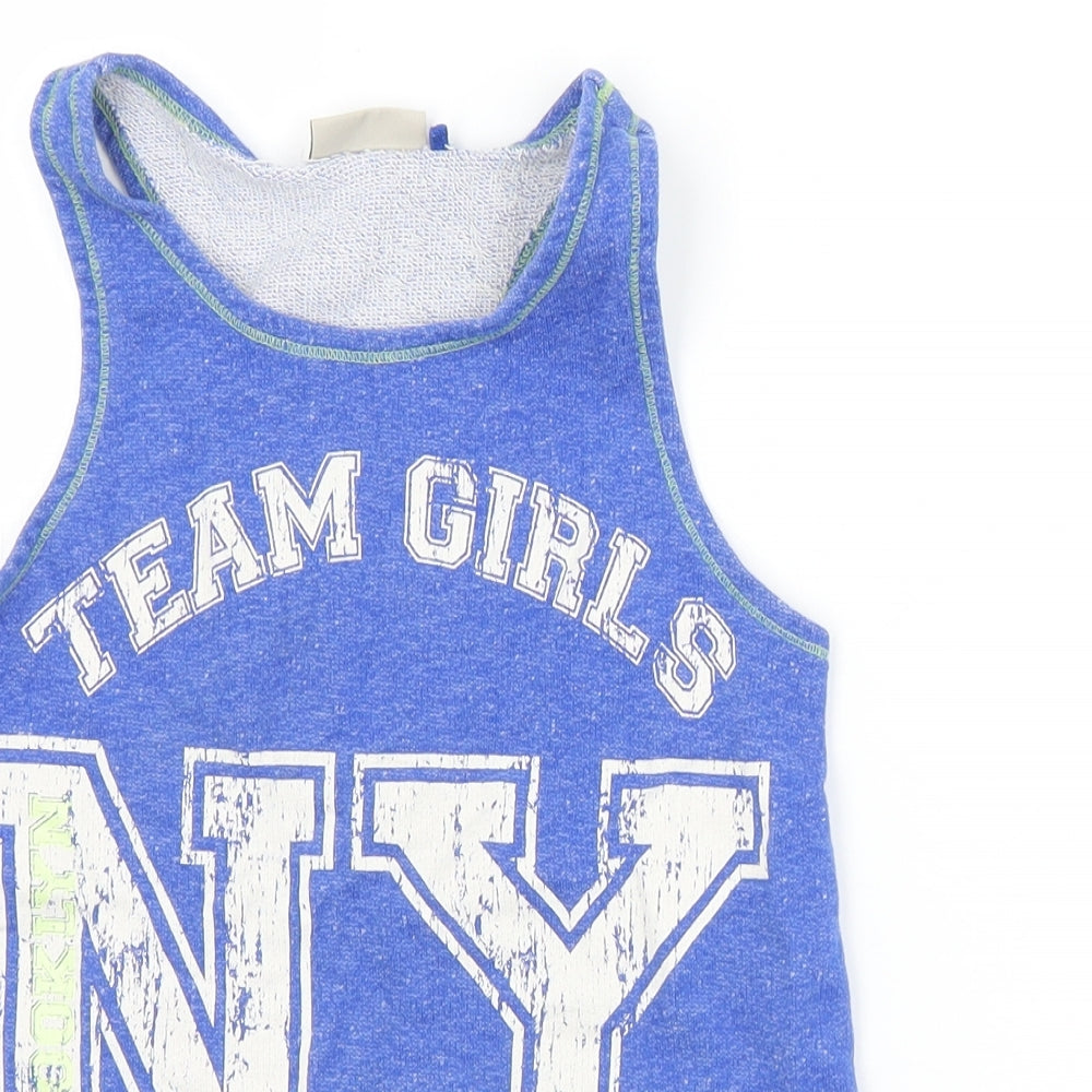NEXT Girls Blue  Cotton Camisole Tank Size 8 Years Round Neck  - NY