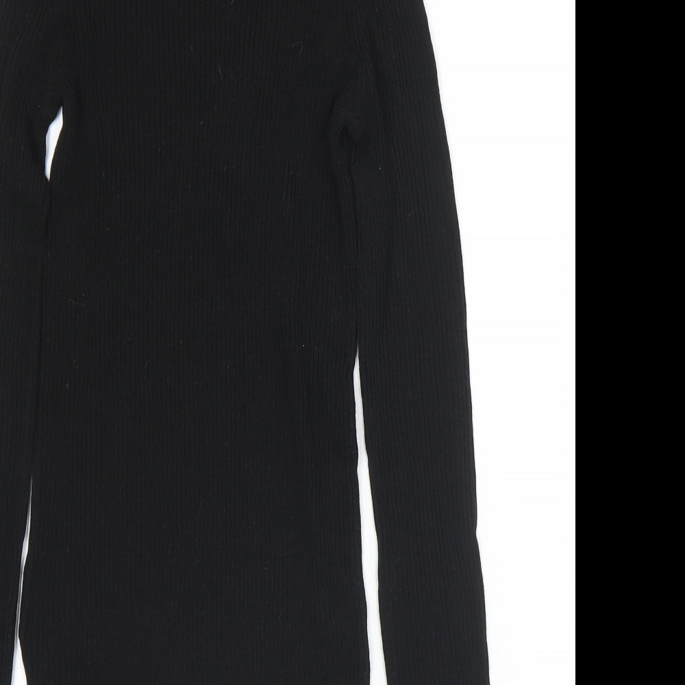 Womens UK Size XS Preworn Black Pullover Jumper
