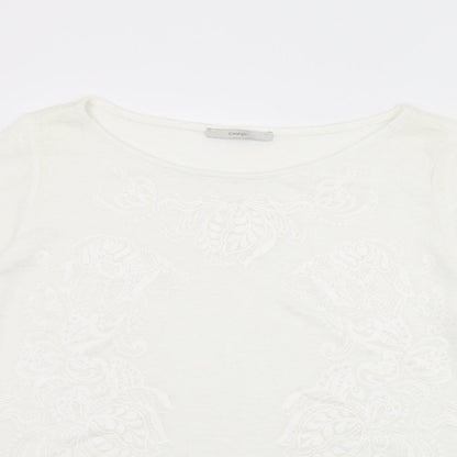 George Womens White Round Neck Floral Polyester Pullover Jumper Size 16   - Floral print