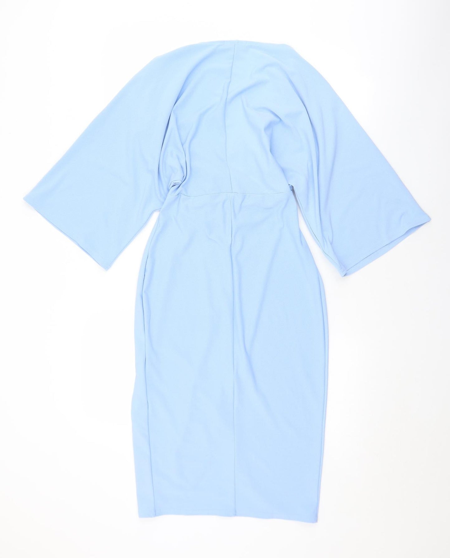 PRETTYLITTLETHING Womens Blue  Polyester Sheath  Size 8  V-Neck