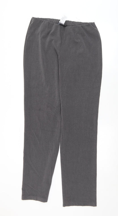 Doris Womens Grey  Polyester Dress Pants Trousers Size 12 L32 in Regular