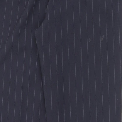 Bonmarché Womens Blue Striped Polyester Dress Pants Trousers Size 10 L29 in Regular