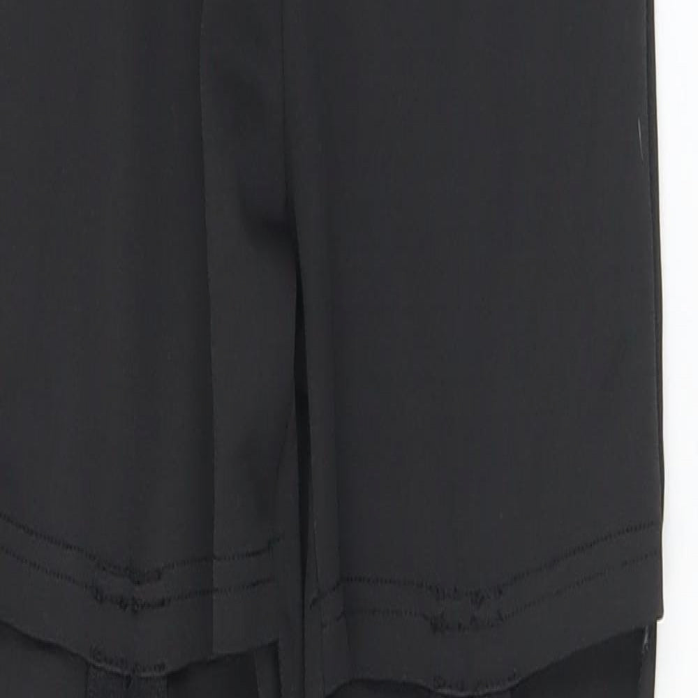 SheIn Womens Black  Polyester Pedal Pusher Trousers Size XS L27 in Regular Zip