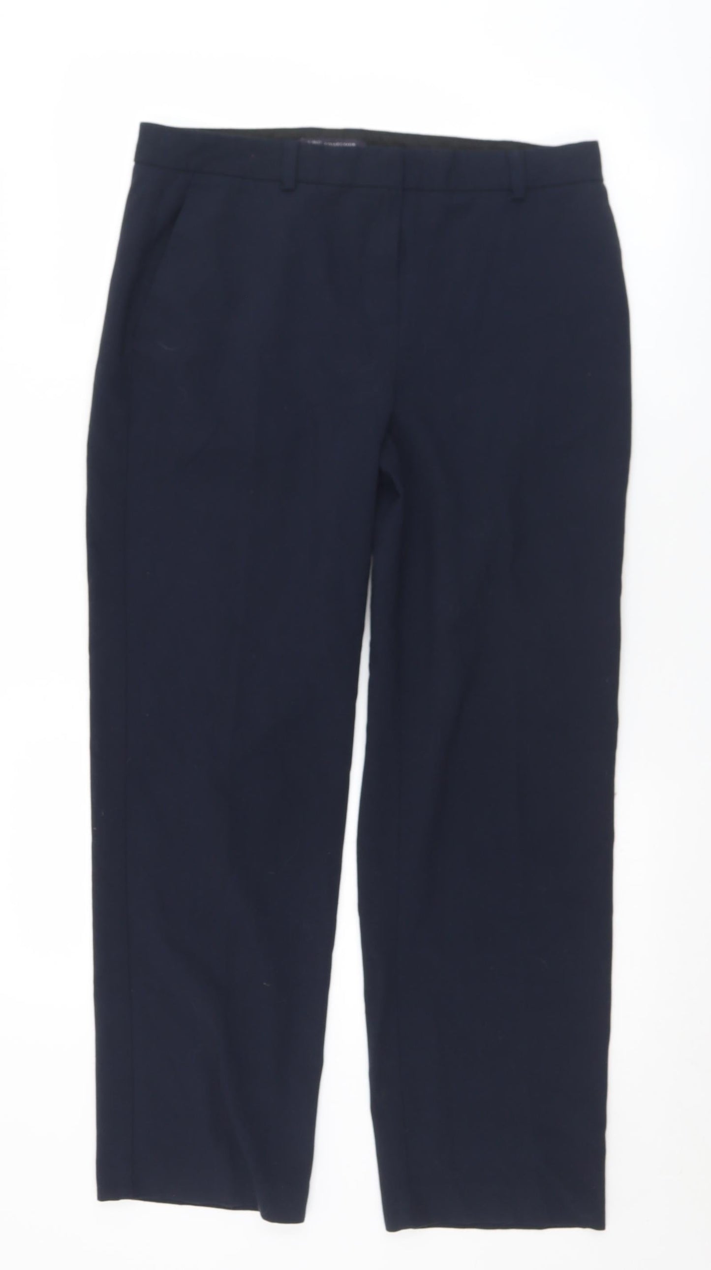 Marks and Spencer Womens Blue  Polyester Dress Pants Trousers Size 12 L27 in Regular Zip