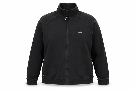 Womens UK Size 2XL Reebok Black Full Zip Sweatshirt