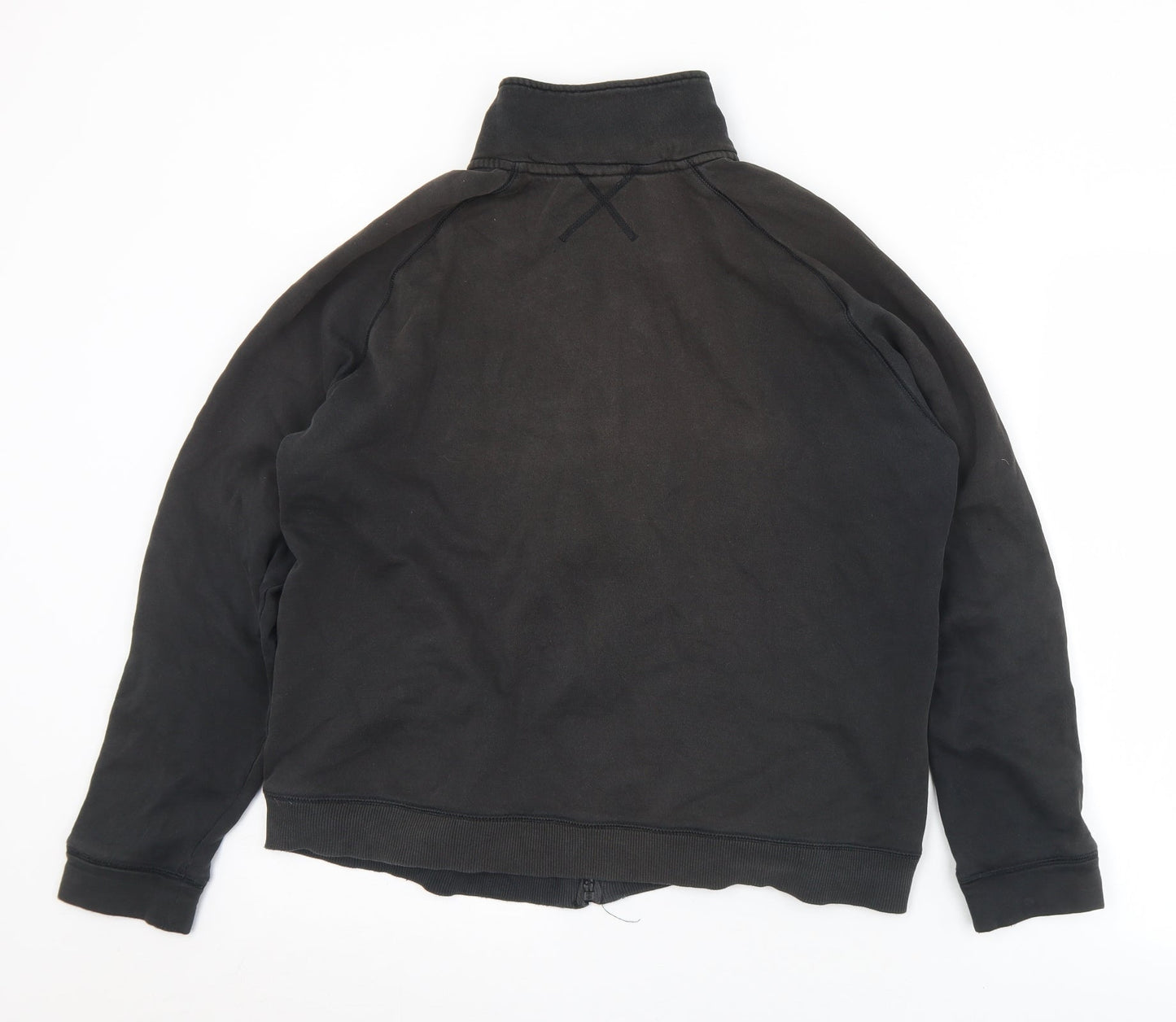 Reebok Womens Black  Cotton Full Zip Sweatshirt Size 2XL  Zip