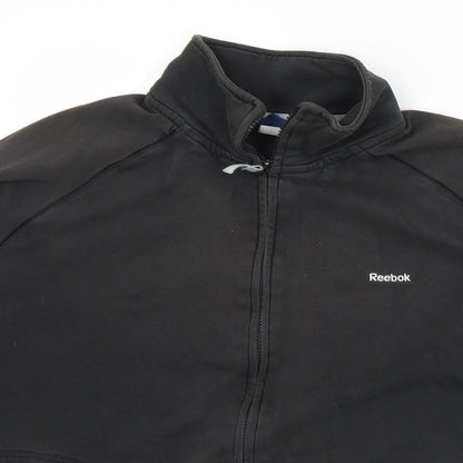 Reebok Womens Black  Cotton Full Zip Sweatshirt Size 2XL  Zip