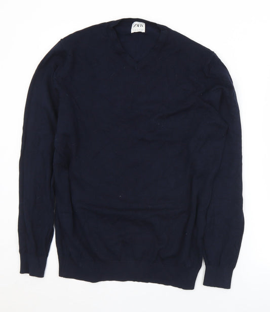 Womens UK Size M Zara Blue Pullover Jumper
