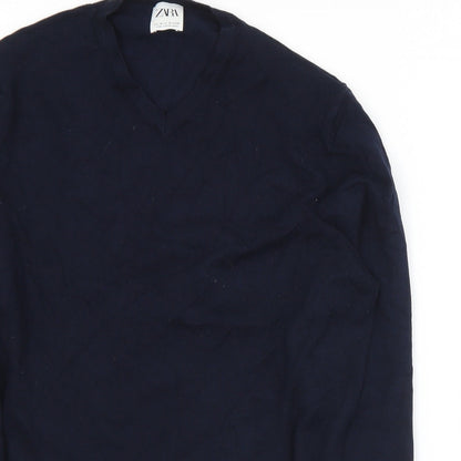 Womens UK Size M Zara Blue Pullover Jumper