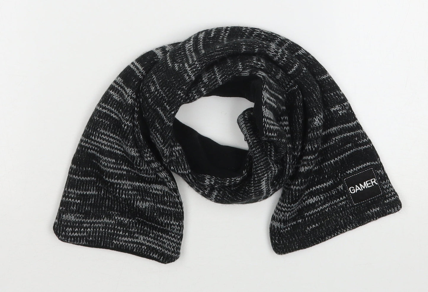 Jeff&Co Boys Grey Striped Acrylic Scarf  One Size