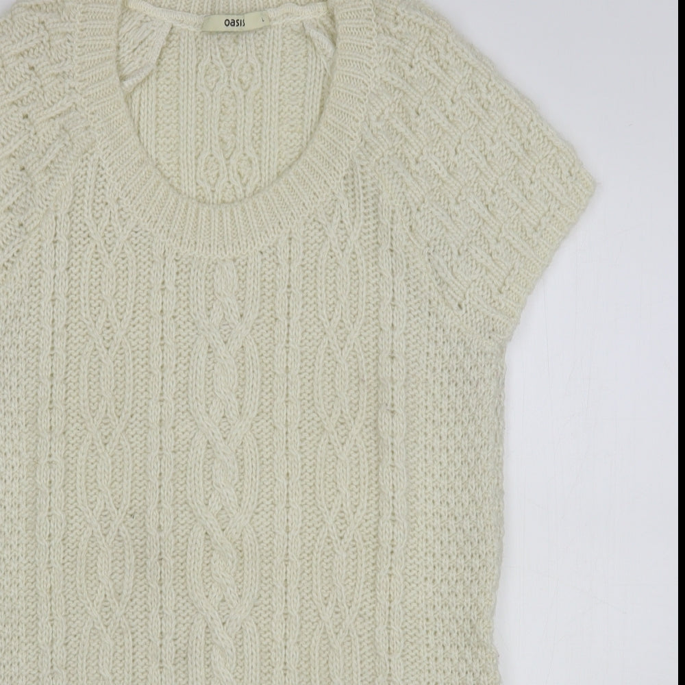 Womens UK Size L Oasis Beige Pullover Jumper