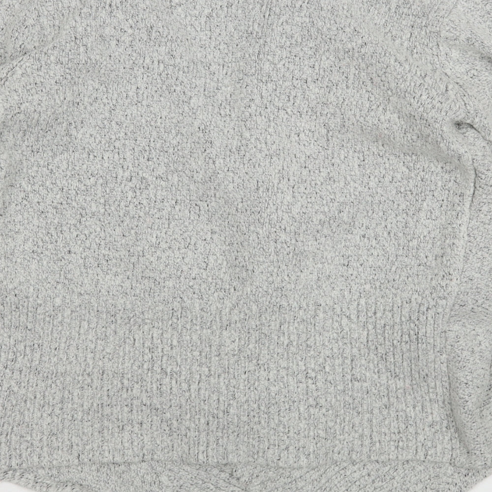 George Womens Grey V-Neck  Acrylic Cardigan Jumper Size 12