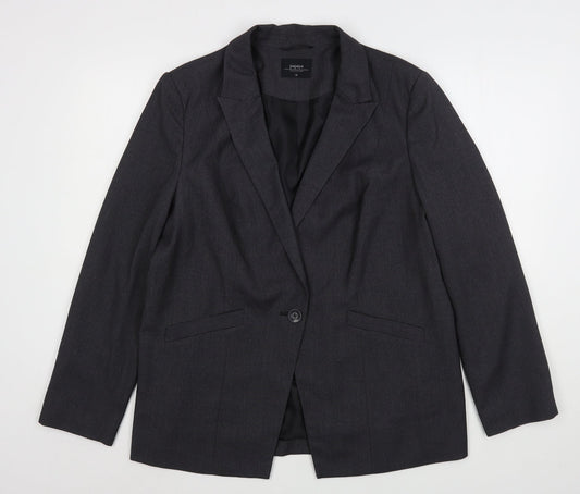 Papaya Womens Grey  Polyester Jacket Suit Jacket Size 18