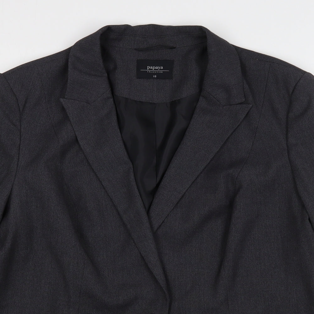 Womens UK Size 18 Papaya Regular Grey Suit Jacket